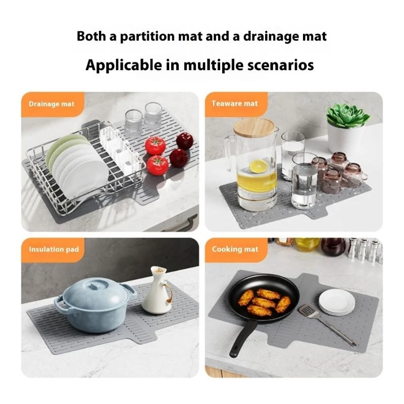 547F Kitchen Sink Divider Mat Reduces Water Accumulations Dishwasher Safe Protectors