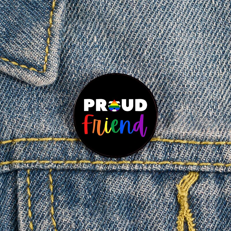 Rainbow LGBTQ Proud Ally pride Pin Custom Funny vintage Brooches Shirt Lapel teacher Bag Cute Badge pins for Lover Girl Friends