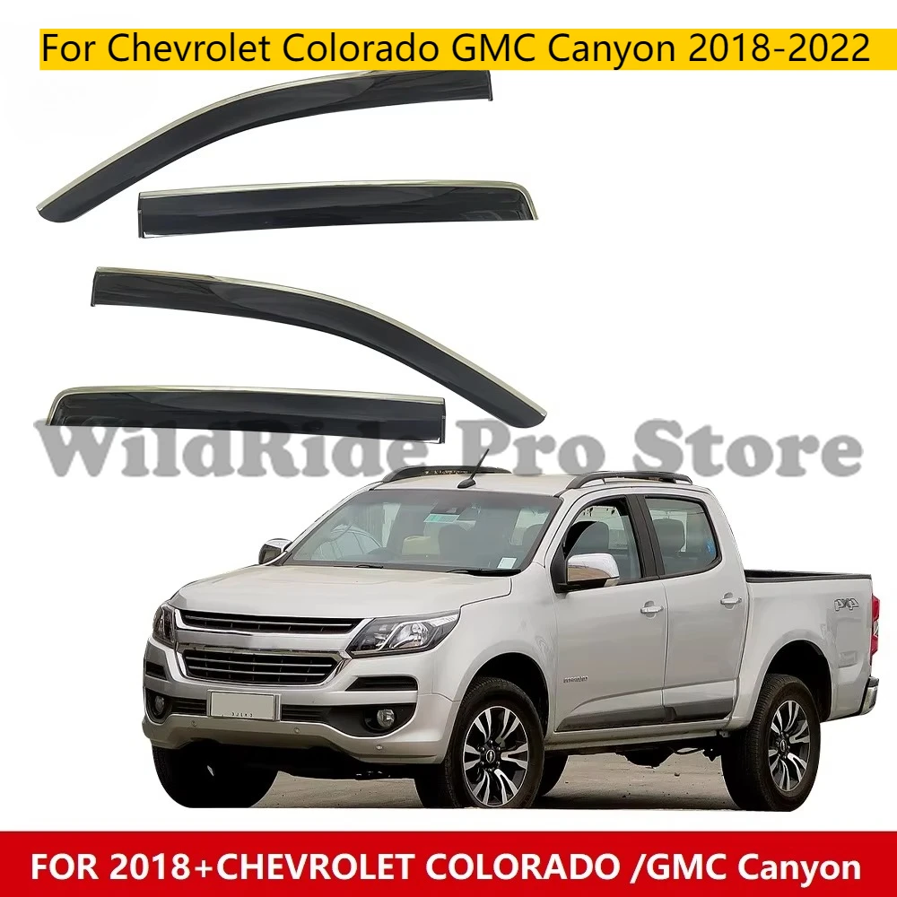 

CAR WINDOW VISOR WIND DEFLECTOR RAIN GUARD SUN SIDE DOOR VENT VISORS WEATHER SHIELD for Chevrolet Colorado GMC Canyon 2018-2022