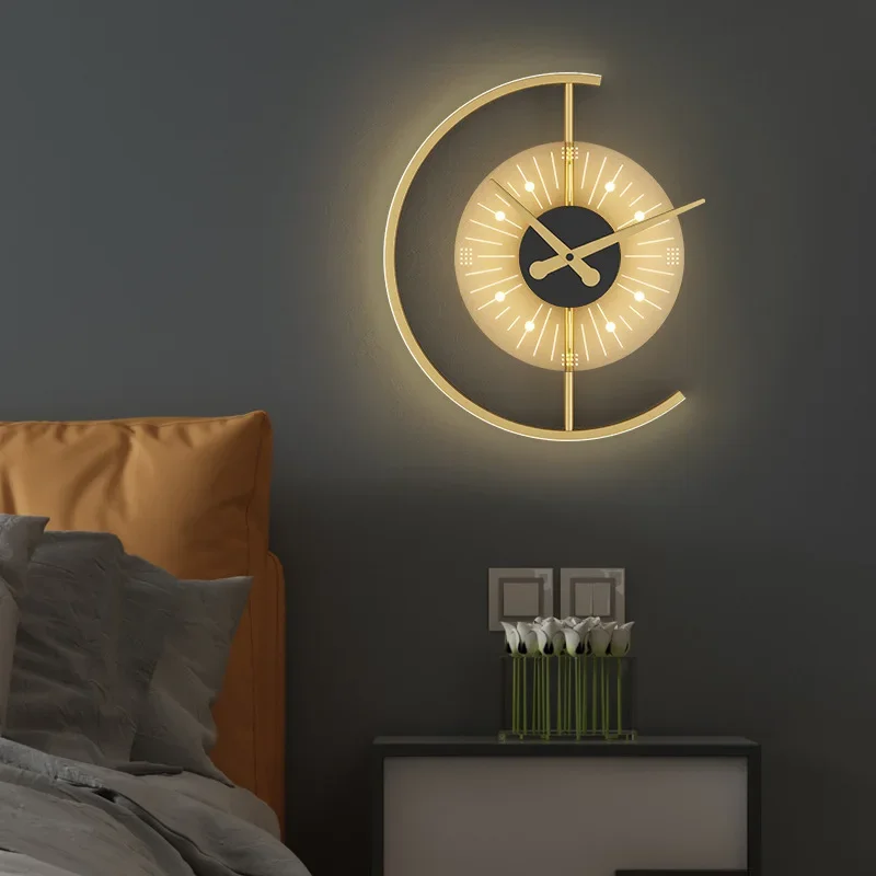 Lámpara de pared LED moderna, candelabro de reloj para dormitorio, mesita de noche, sala de Estar, comedor, pasillo, porche, decoración del hogar,