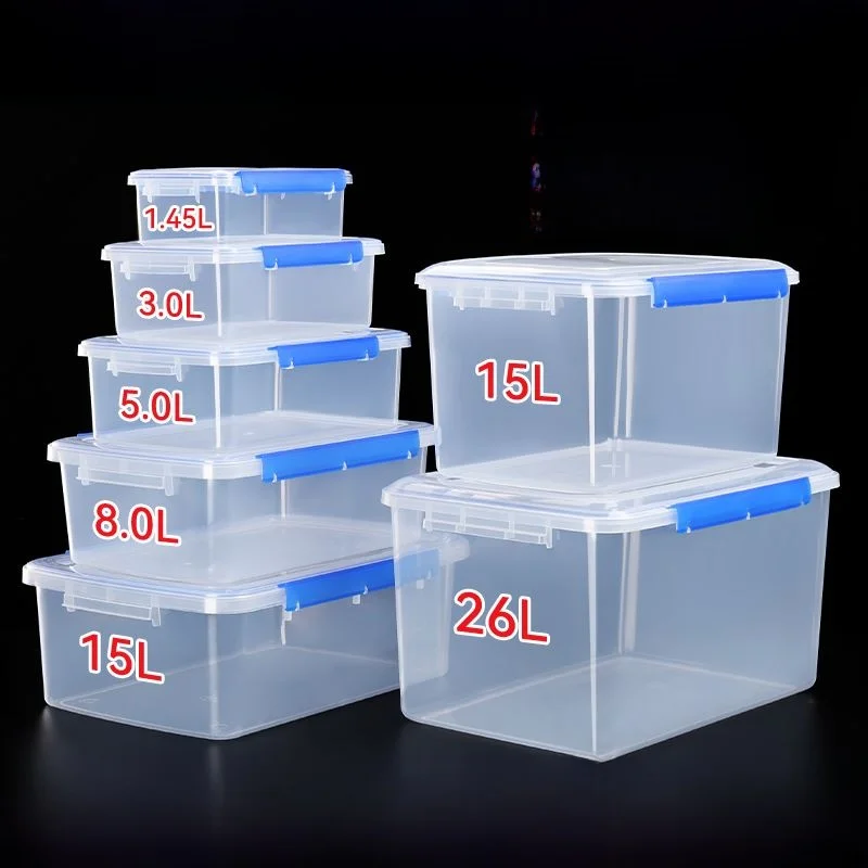 

Large Capacity Food Grade Plastic PP Sealed Storage Box for Kitchen Commercial Use Refrigerator Keeping Box