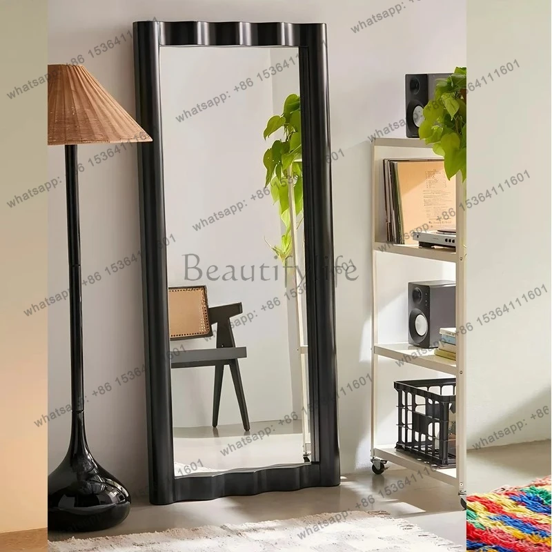 

Sky blue designer waves, high-value floor-to-ceiling mirror in bedroom and living room