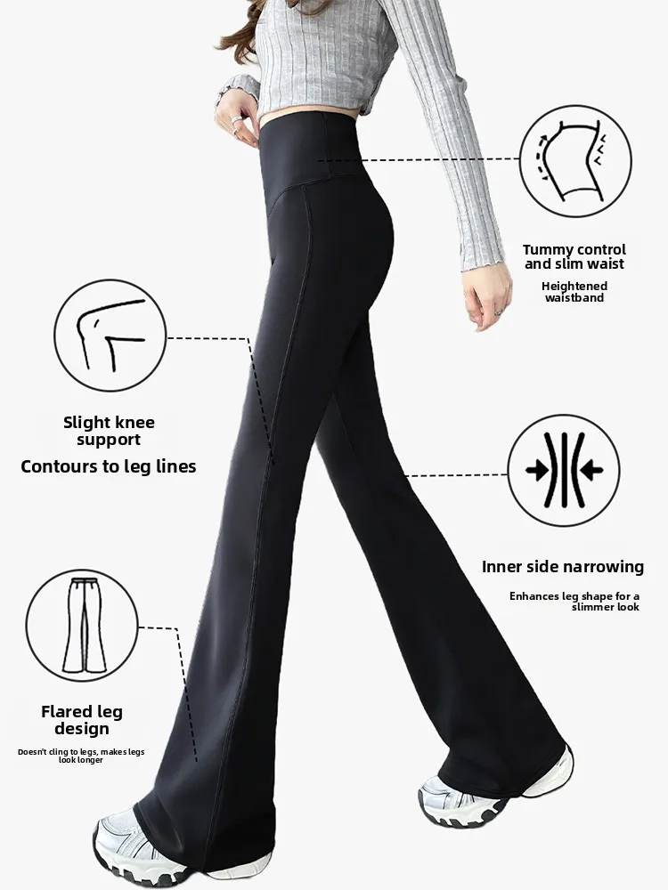 High Waist Yoga Pants Women's Spring Autumn 2025 New Sle Slimming Tight Bot Bell Bot ark Pants Casual Nine Point L...