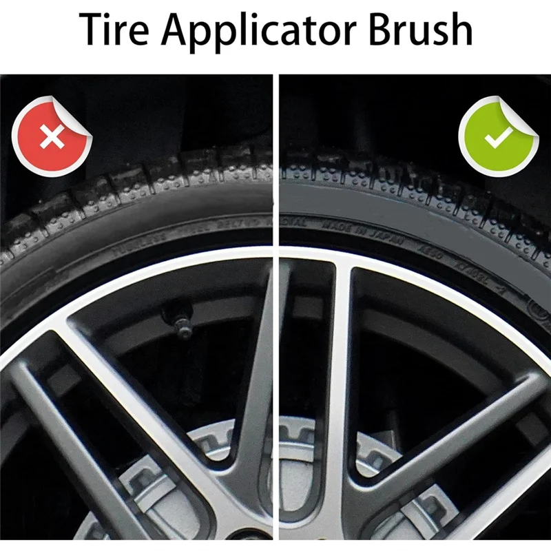 A94E-مجموعة فرشاة تنظيف إطارات السيارة فرشاة إطارات السيارات عالية الكثافة فرش تفصيل لفتحات مقاعد تقليم شعارات العجلات
