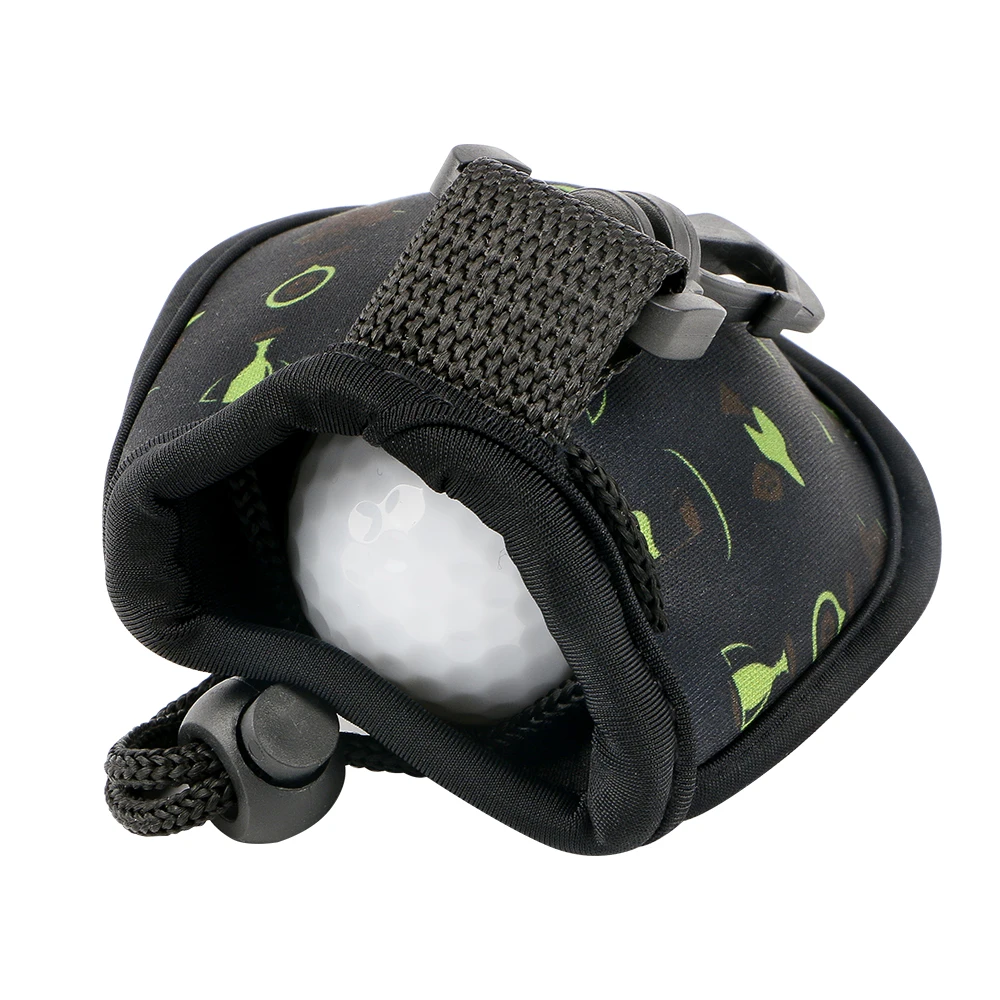 1PC Neoprene Portable Golf Ball Pouch Portable Pocket Golf Carry Bag With Plastic Clip