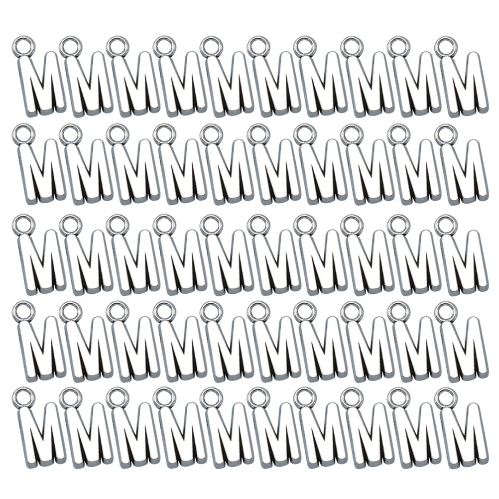 

50pcs Alloy Letter Pendants Vintage Charms for DIY Necklace Bracelet Earrings Jewelry Crafts Gifts Alphabet Accessories