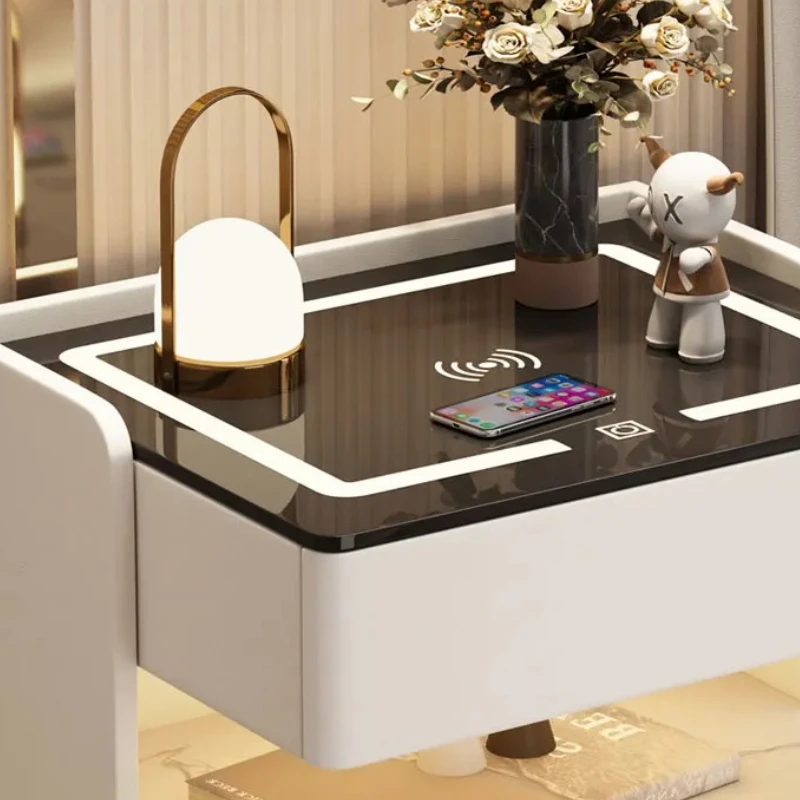 منظم مكبر صوت بلوتوث لغرفة النوم، قفل بصمة الإصبع مريح، منضدة مريحة اقتصادية وعصرية للشحن، أثاث فريد من نوعه