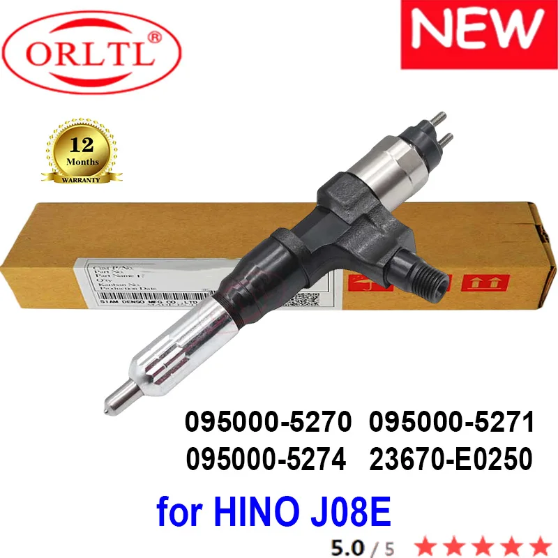 ORLTL Genuine Fuel Injector 095000-5270 23670-E0250 23670-E0251 095000-5271 095000-5274 095000 5270 095000 5271 for HINO J08E