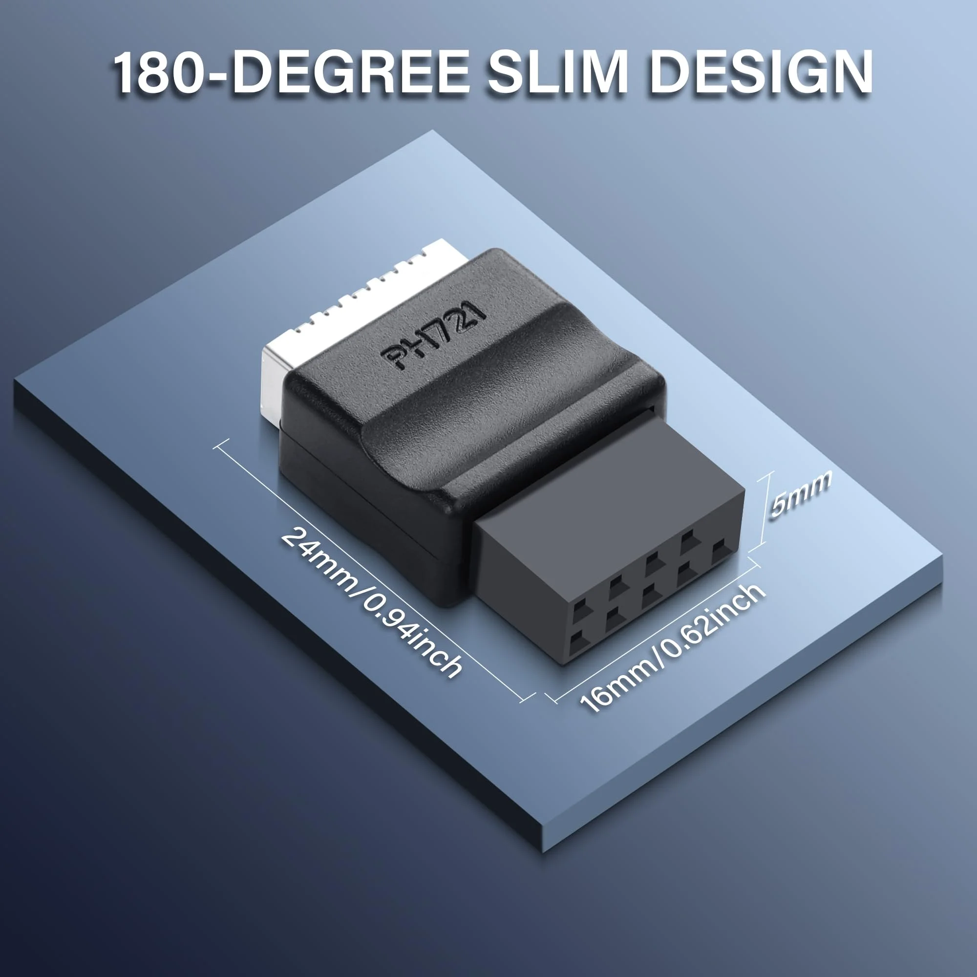 Adattatore interno della scheda madre Convertitore femmina USB 2.0 da 9 pin a 3.1 tipo E (chiave A) per estendere le porte USB C sul pannello frontale del PC