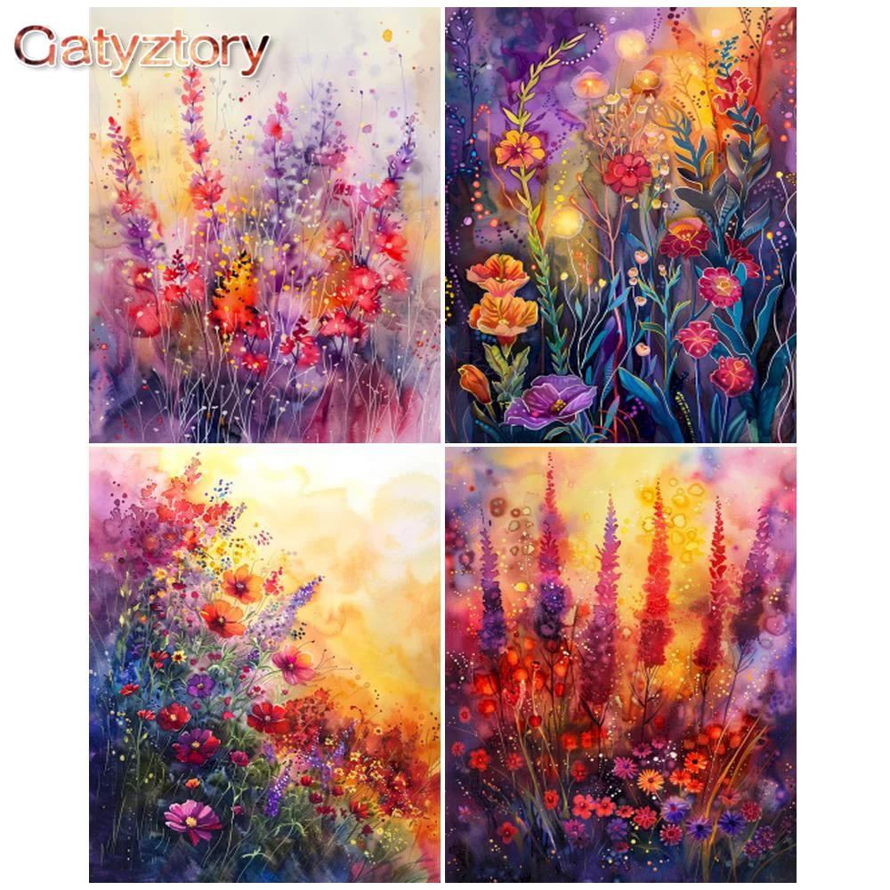 

GATYZTORY Coloring By Number Flower HandPainted Art Gift DIY Drawing On Canvas Pictures By Number Kits Home Decoration Wall Art