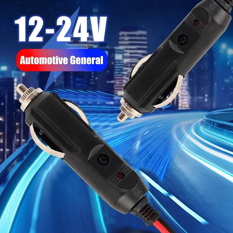 

XMSJ Cigarette Lighter Splitter Cable 6AWG Automotive Replacement Heavy-Duty Male Connector 15A 12V Fuse Socket Wire