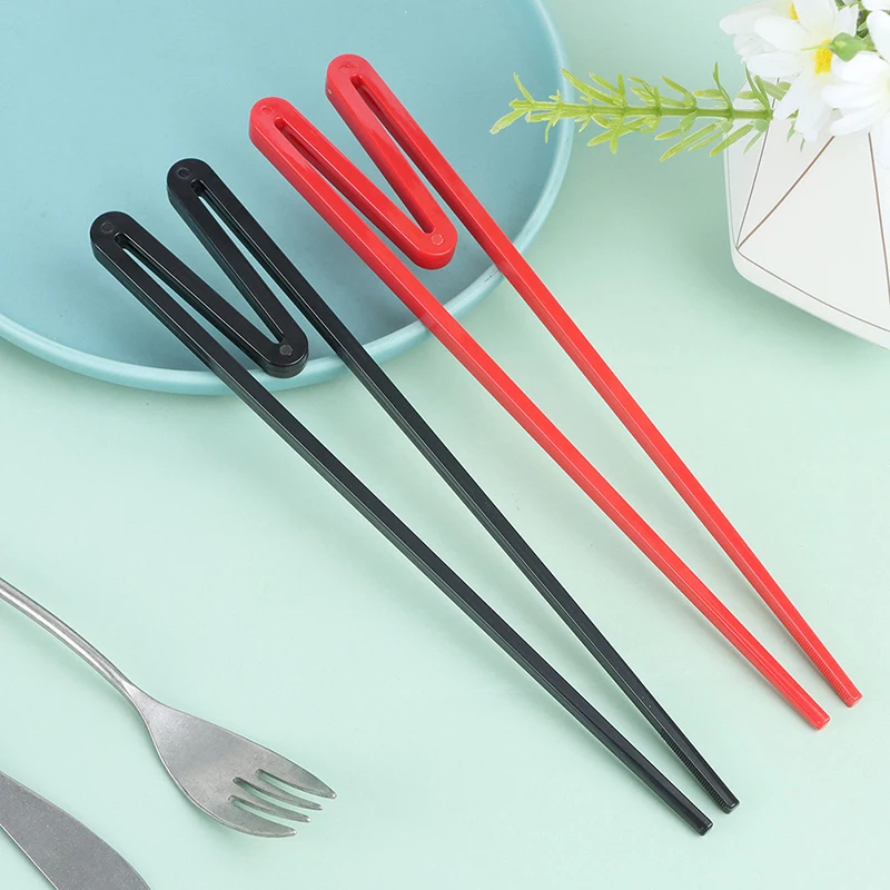 1 Pair Plastic Siamese Chopsticks M Shape Plastic Siamese Chopsticks Children Plastic Training Chopsticks