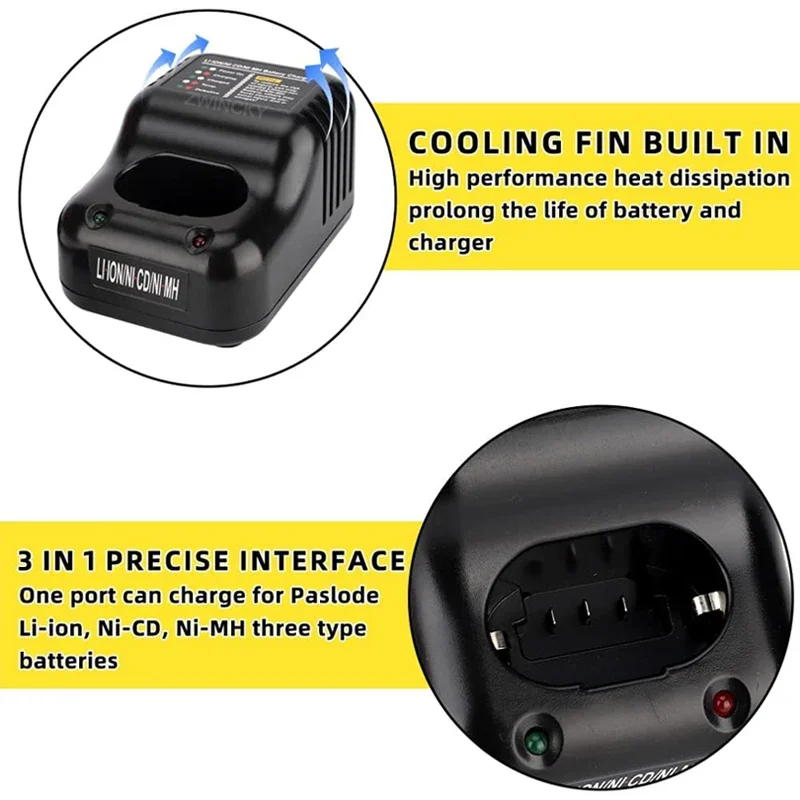 Ni-CD Ni-MH Li-ion Battery Charger For Paslode Nail Gun 6V 7.2V Lithium-ion Nickel Chromium Nickel Metal Hydride Battery