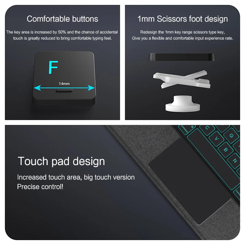AJIUYU Smart Magic Keyboard Case With Touchpad For Samsung Galaxy Tab A9+ 11\