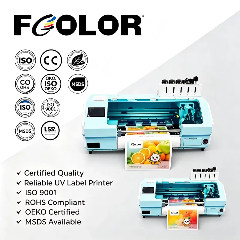 for FCOLOR Roll to Roll A3 Mini Color Sticker Label Printer for Beer Food Water Bottle Labels