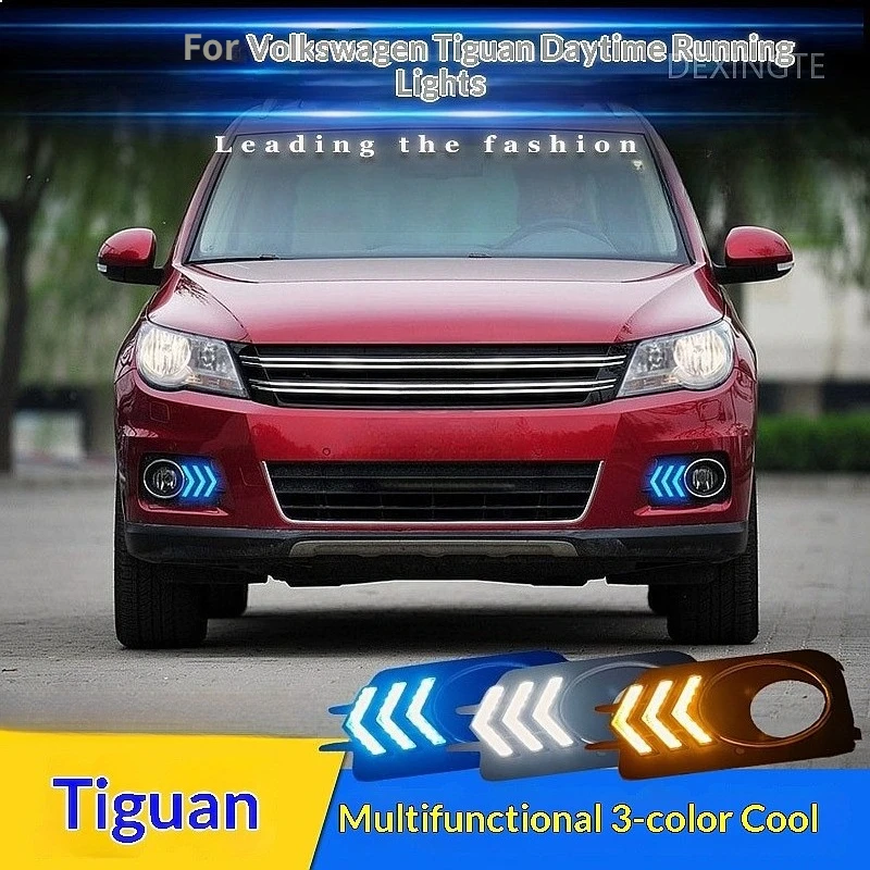 For Volkswagen VW Tiguan 2010-2012 LED Daytime Running Light Front Bumper Fog Lamp Replacement DRL Upgrade Accessories
