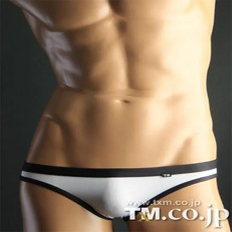 Men's Color Contrast Low Rise Briefs, Smooth Nylon Elastic Breathable Daily Underwear