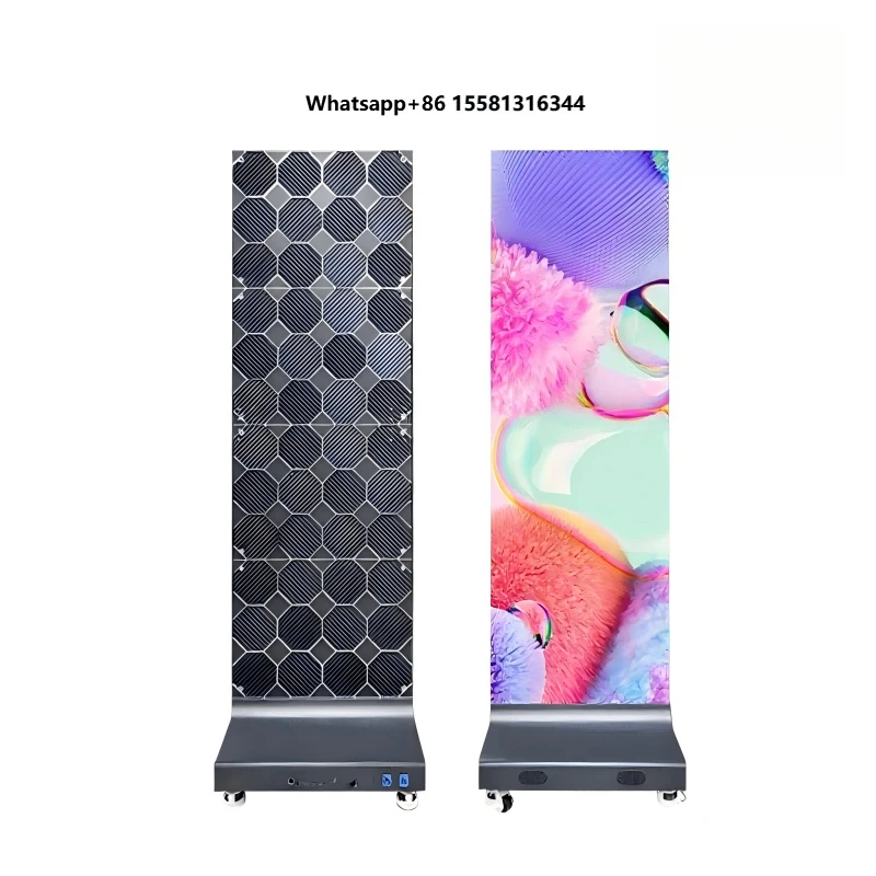 Vertical Pulley Commercial Outdoor LED Display Screen-Digital Poster CMS Animation Text IP54 Rated for Retail Stores Shopping
