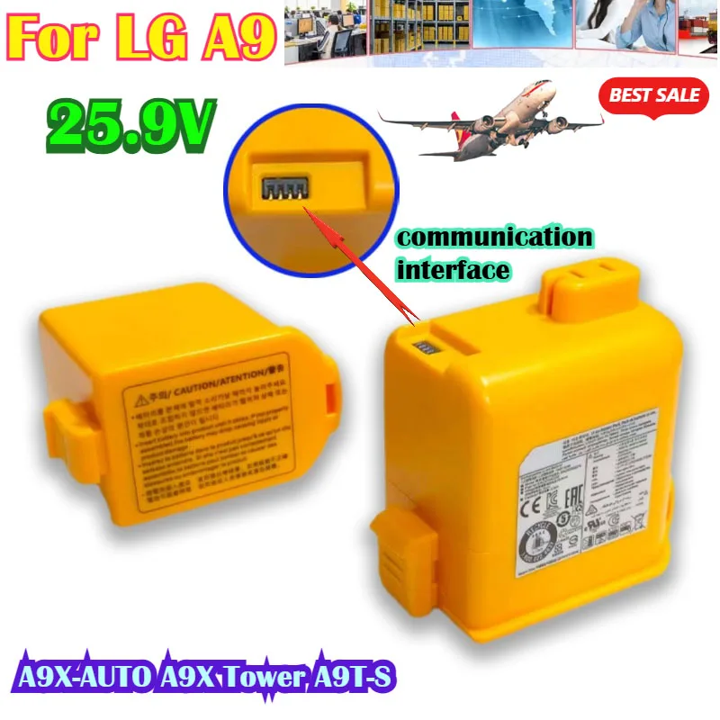 For LG A9 with Communication 25.9V 9.0Ah Suitable for LG A9 A9X-AUTO A9X Tower A9T-S Vacuum Cleaner Battery with Communication