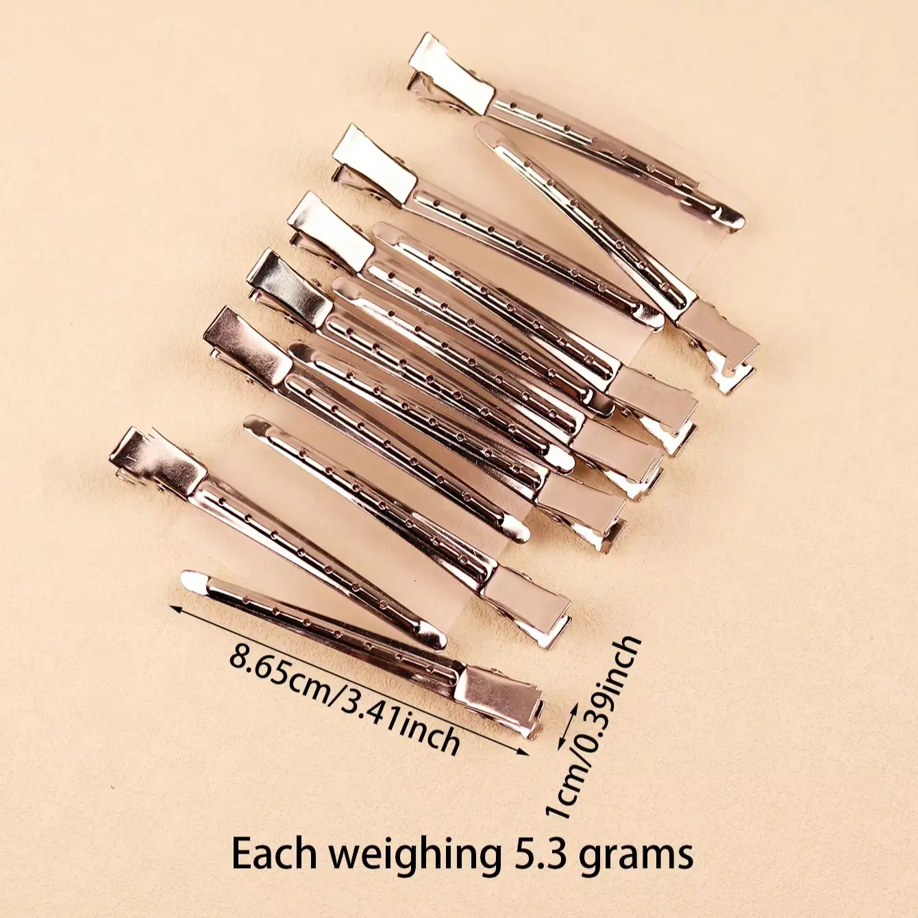 12pcs Stainless Steel Spike Alligator Duck Bill Salon Clips Metallic Hair Barrettes Hair Clips, Special for Real Hair Wigs view 4