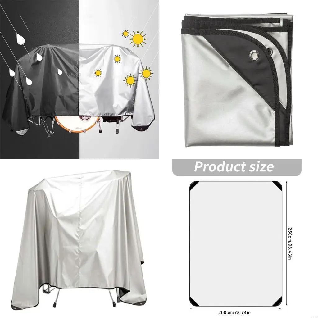 Heavy Type Drum Protector Cover with Reinforced Corner and Foldable Design Large 200x250cm Drum Sheet for Easy Storage 24BD