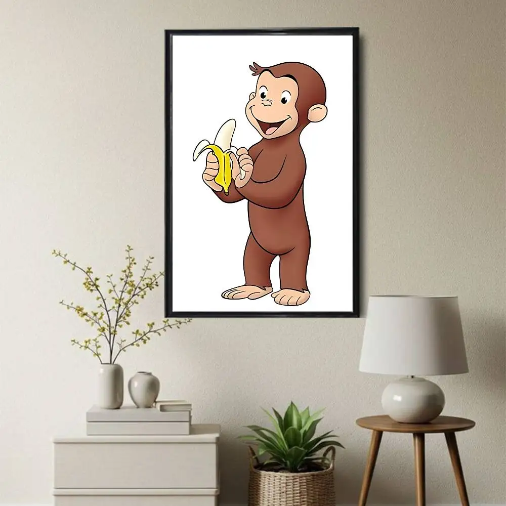 furry monkey on the internet Curious George Poster Trendy Wall For Coffee Office Bar Decoration Best
