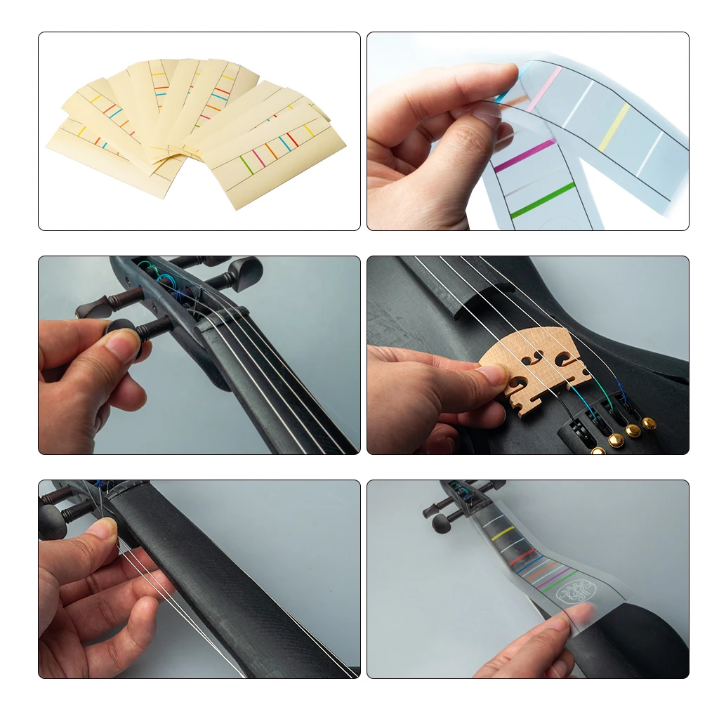 5PCS Transparent 4/4 Violin Practice Fiddle Sticker Guide Fingerboard Chart Fretless Fretboard Indicator Position Mark Sticker