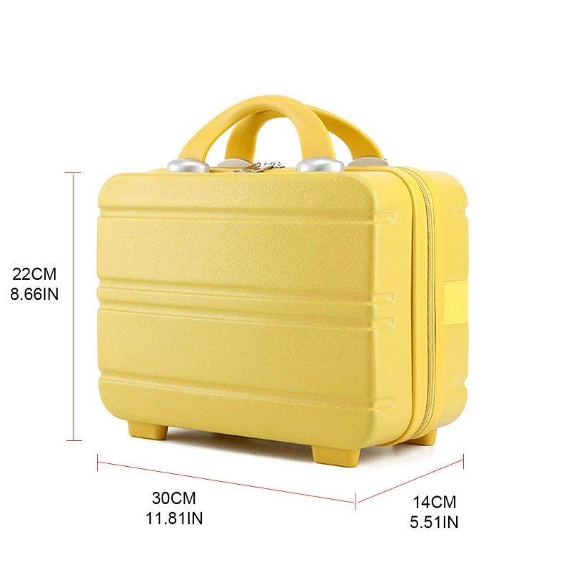 E74B Mini Travel Hand Luggage Cosmetic for Case Small Portable Carrying Pouch Cute Suitcase for Makeup Multifunctional Storage