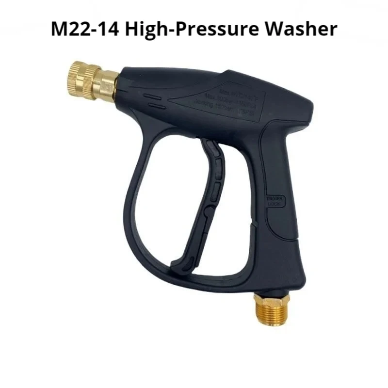 Short Handle High Pressure Washer Gun Single Water Gun Aluminum Alloy 14mm M22 Socket 1/4