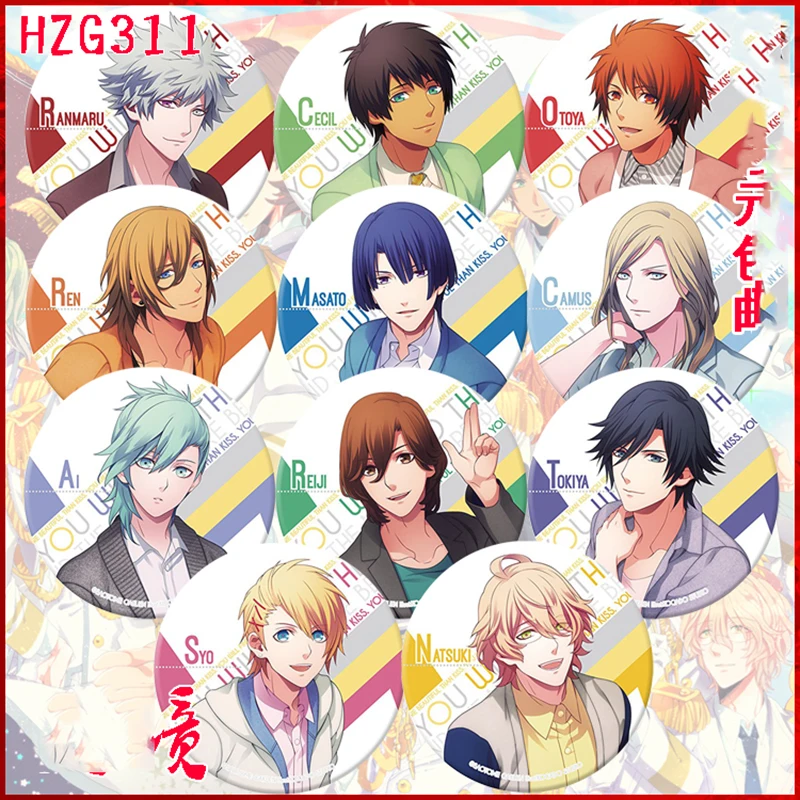 1pcs  Game Uta No Prince-Sama BroochIchinose Tokiya Syo Shinomiya Backpack Badge Pins Icons Stemma Fans Collect