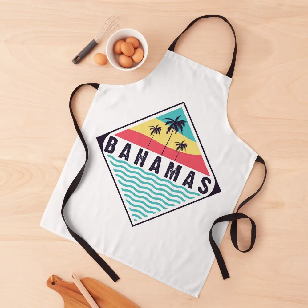 

Bahamas vibes Apron Trim Cloth Chef Uniform Women Men kitchen for women halloween Apron
