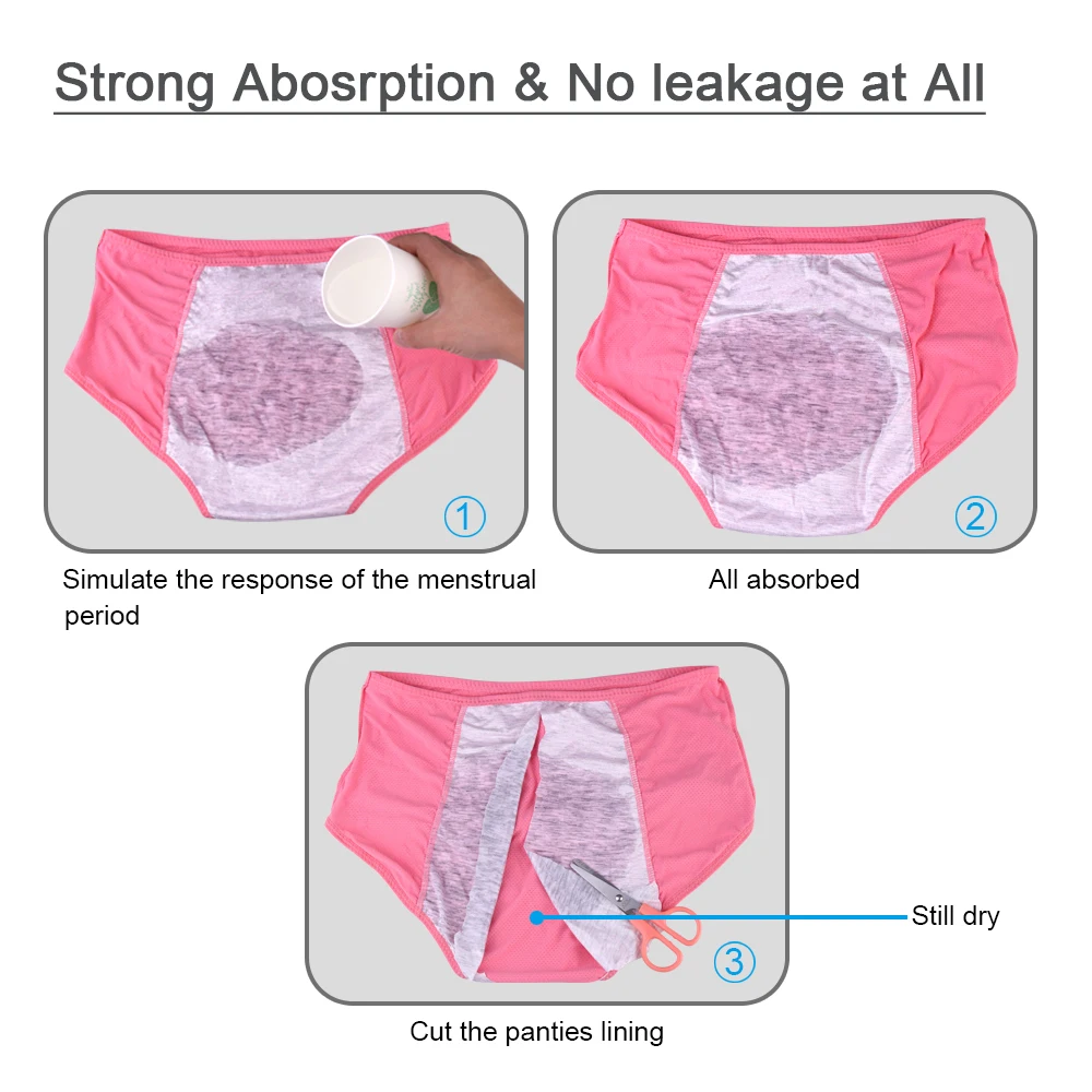 L-8XL Leak Proof Menstrual Panties 5PCS Women Period Underwear Sanitary Panties Plus Size Physiological Waterproof Briefs - Image 4