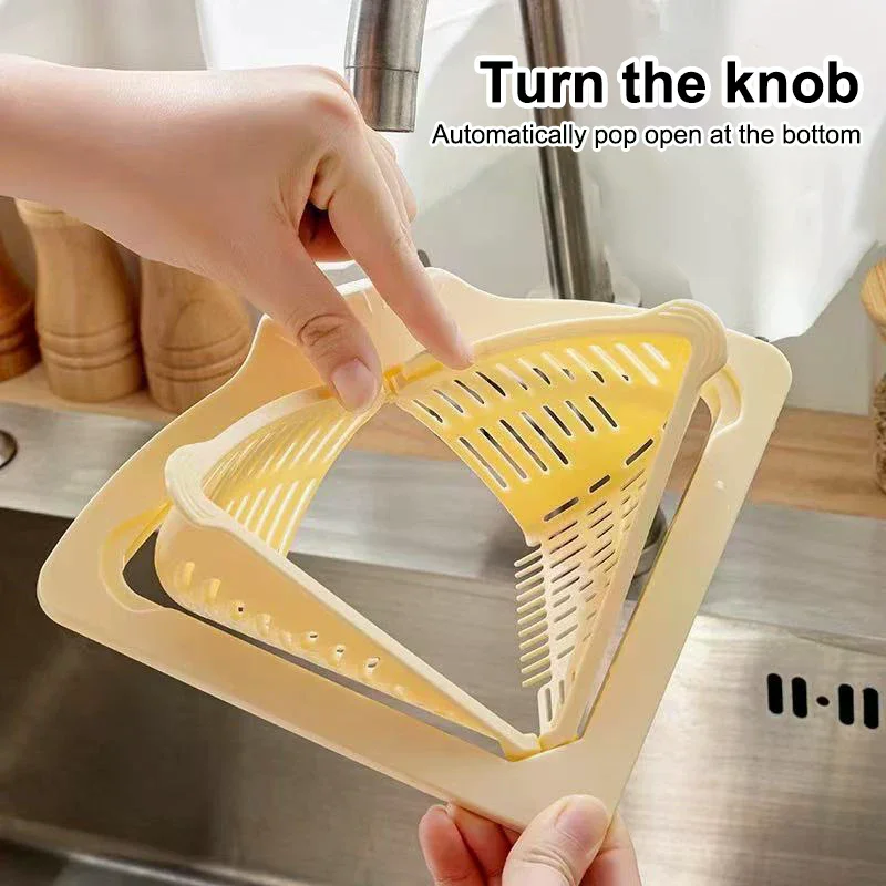 

Kitchen 1PC Sink Food Catcher Corner Basket Magnetic Suction Drainage Triangle Drying Rack no Drill Cleaning Drain