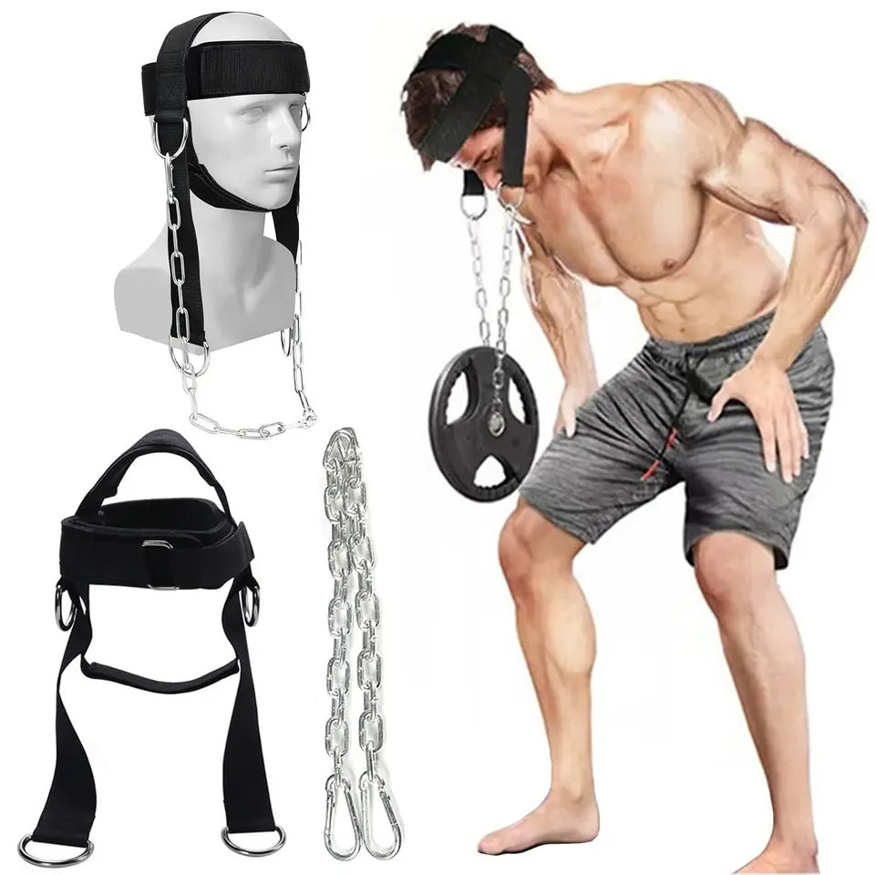 머리 목 훈련 머리 하네스 무게 베어링 캡 신체 Strengh 조정 가능한 운동 스트랩 목 근육 파워 훈련 체육관 피트니스