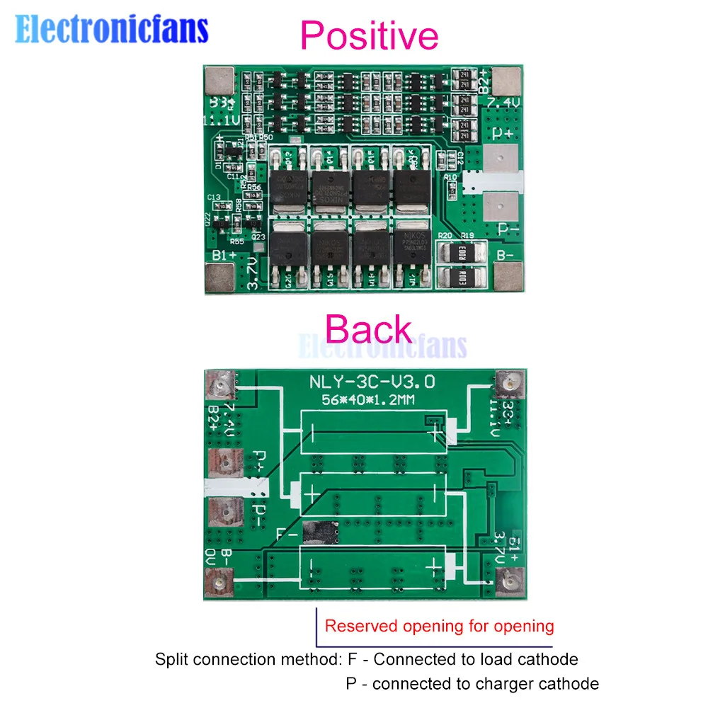 3S 12V 40A 18650 Lithium Battery Protection Board BMS Ternary Li-ion Charger Balancer PCM with Balance 12V for Drill Motor