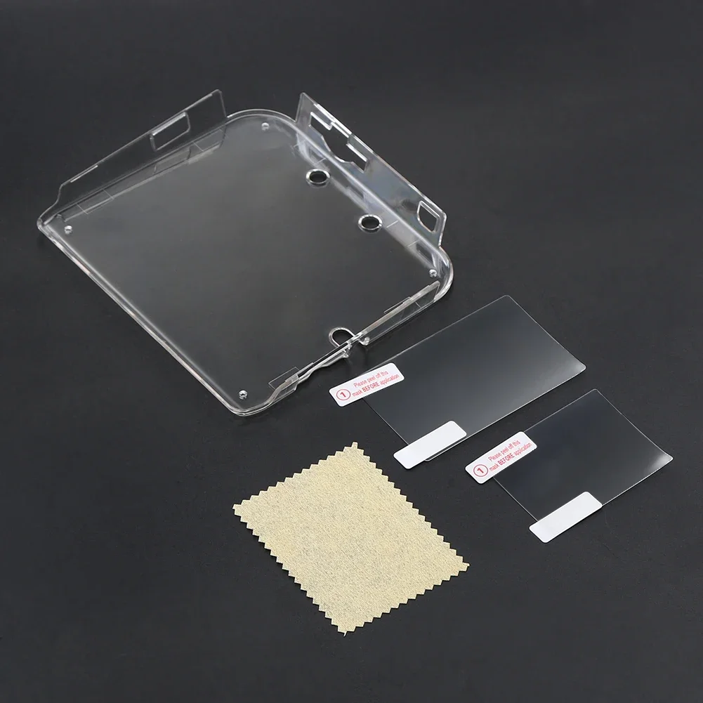 Funda antiarañazos 2Ds, funda protectora dura de plástico transparente duradera + película antipolvo para juegos Nintendo 2DS