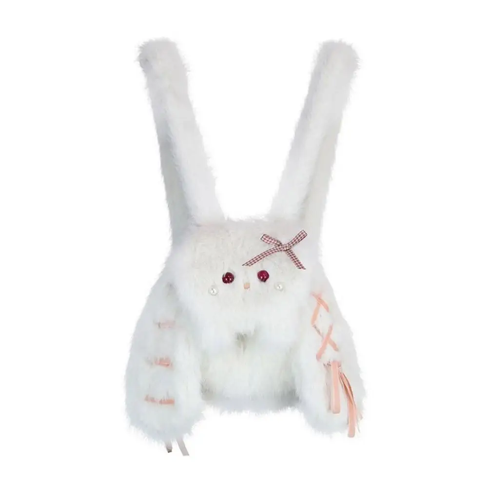 Sweet Cool Y2k Backpack Cute Anime Little Rabbit Plush Doll Backpack Student Matching Cartoon Bag Soft Material Single Strap Bag