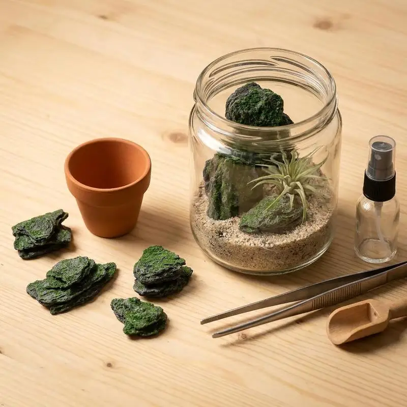 Irregular Simulation Moss Covered Rocks 1/5Pcs Mini Ornament Gift for DIY Fairy Garden Bonsai Lovers