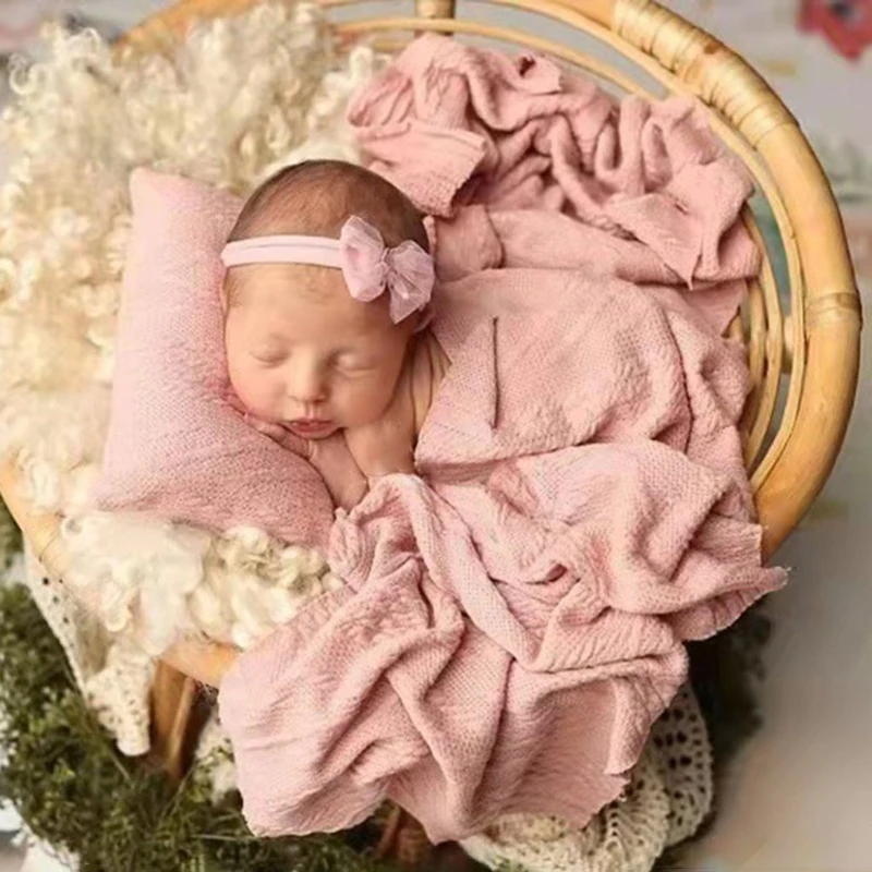 Newborn Photography Props Knitted Blanket Baby Sleeping Bag Backdrop Infants Photo Accessories Q81A