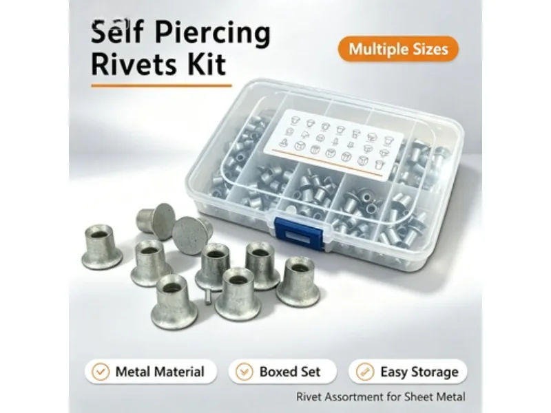 50pcs Aluminum Body Stamping Rivets Self-Piercing High-Strength SPR Rivets for Storage