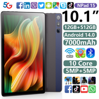 New NPad 15 10.1inch Tablet Pad 1280*800 HD 12GB 512GB Android 14.0 7000mAh Dual WIFI BT5.0 Tablettes Dual SIM Cards Dual Camera