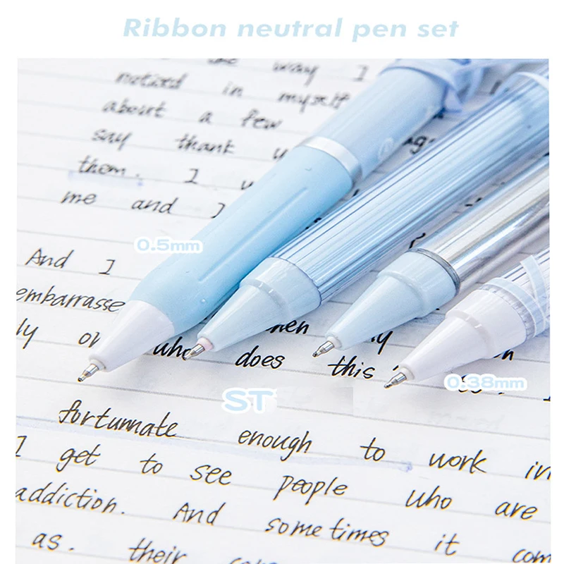 RosyPosy مجموعة أقلام التوقيع 4 قطعة 0.38/0.5 مللي متر الأدبية INS الباليه نمط الصحافة هلام أقلام عدة ، قيمة عالية سريعة الجافة الجمالية الكتابة هدية