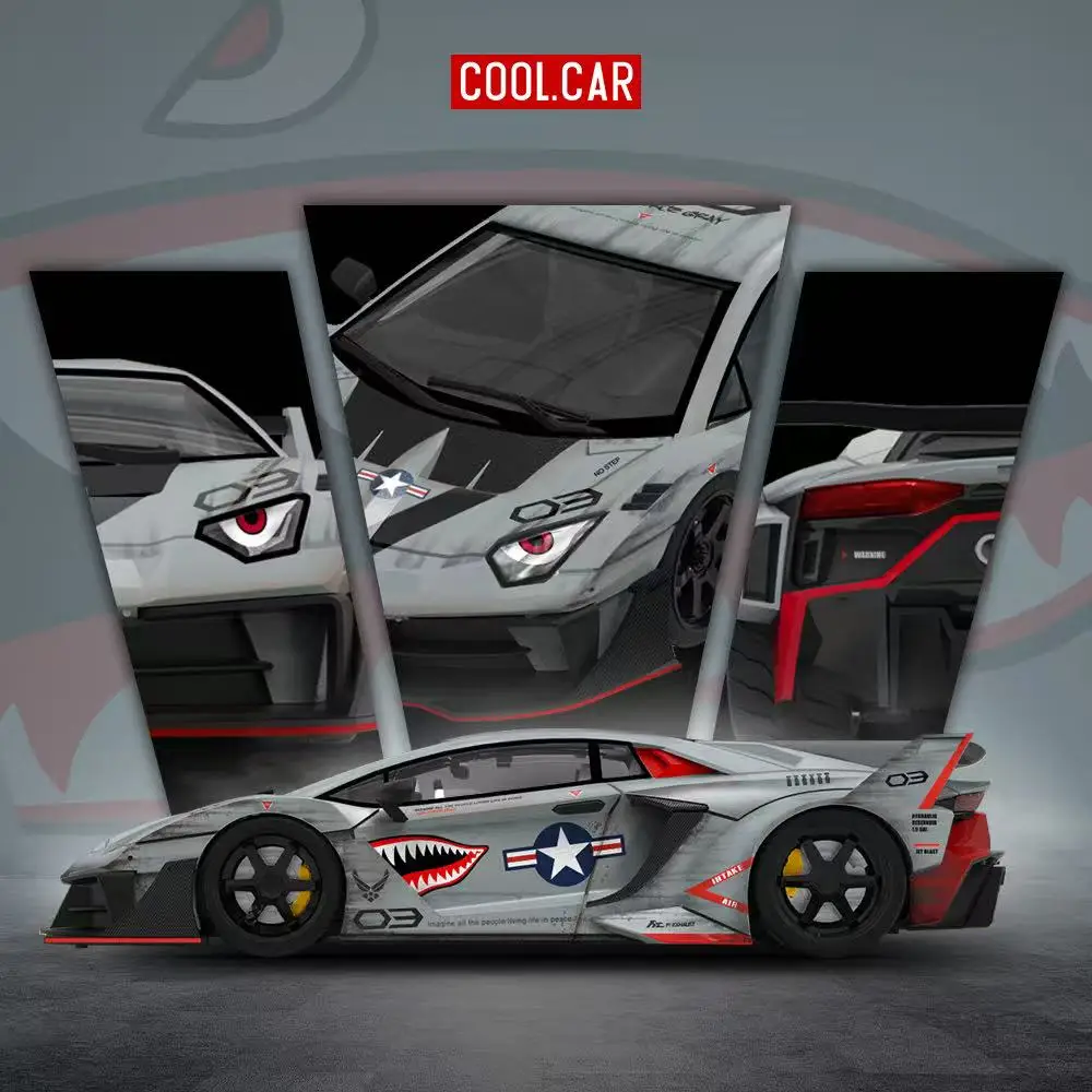 CC 1:64 Air Force Gray Shark GT EVO Widebody Painted Diecast Car Model Pre-sale