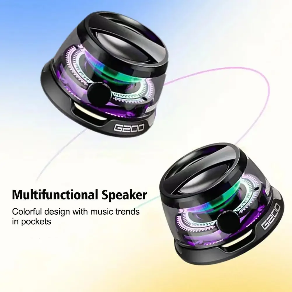 Portable Bluetooth Speaker HECATE G200 RGB Lighting Magnetic Speaker BT5.3 Mini Sound Box 7 Hours Playback Phone Holder