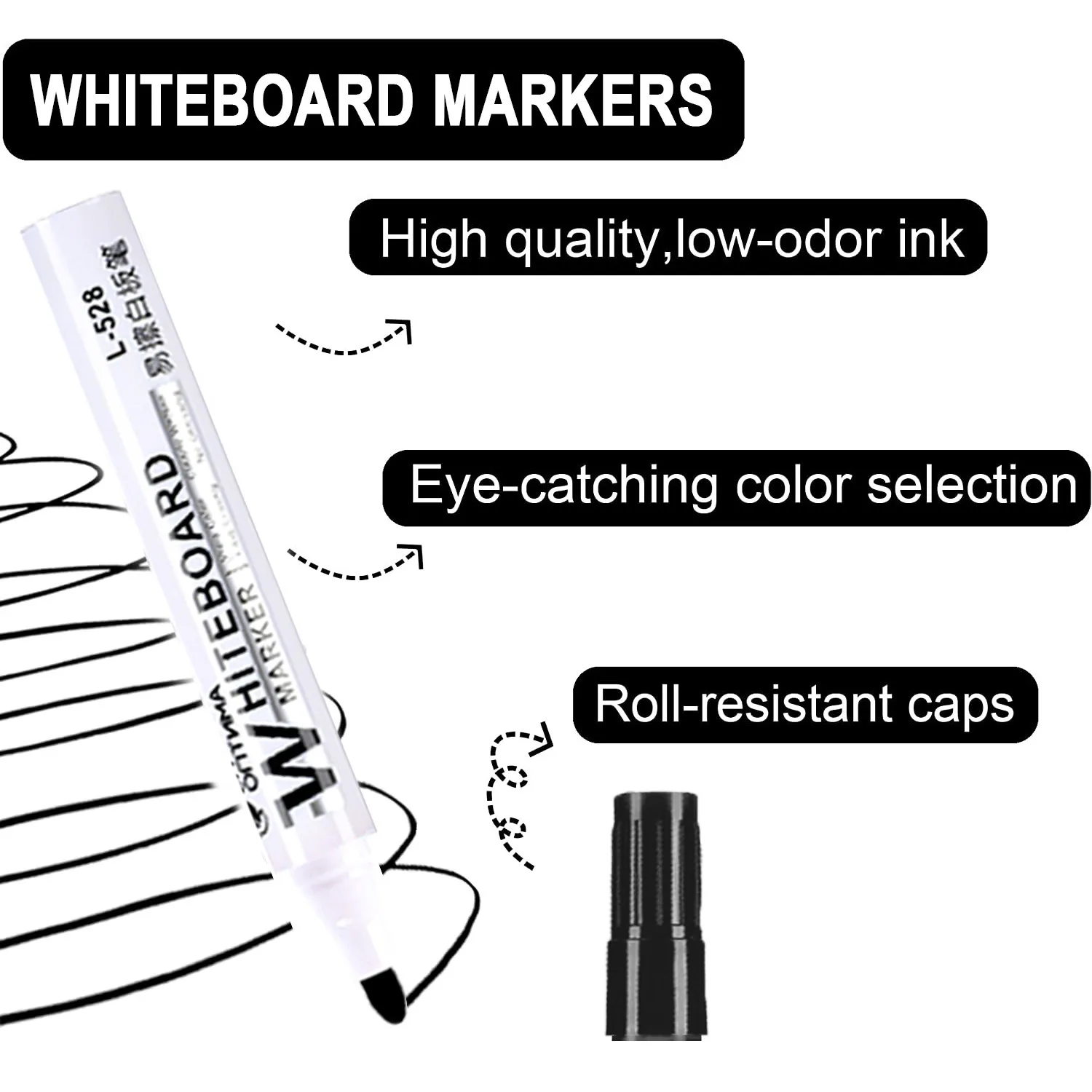 1-100Pcs Erasable Whiteboard Marker Pen Blackboard Marker Teaching Chalk for Glass Office School Stationery White Board Marker
