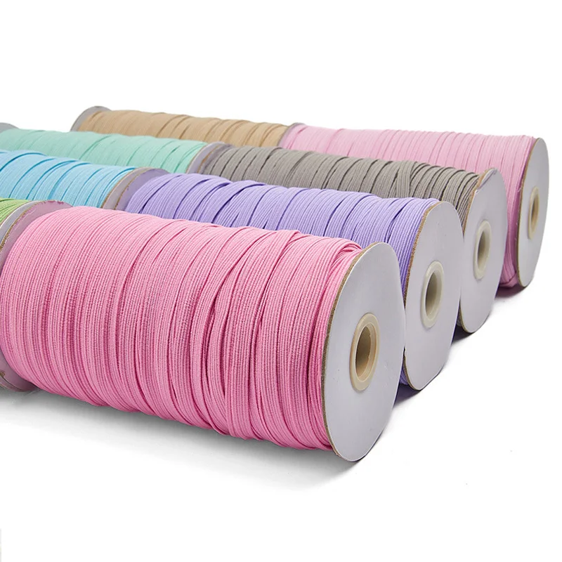 200-100yard 6mm Colorful High-elastic Elastic Bands Width Elastic Line Cord for Crafts Elastic Rope Ribbon Lace Trim Sewing DIY