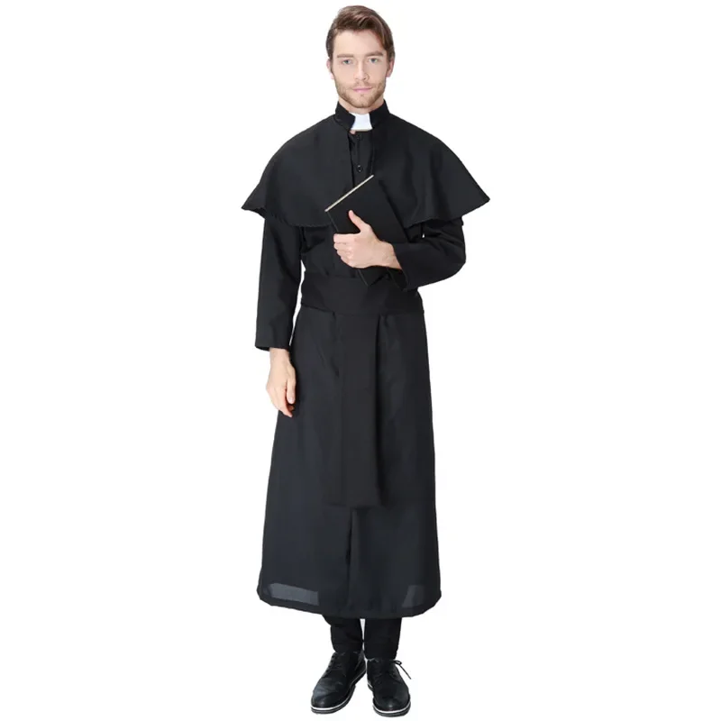 Disfraces de Pascua de lujo para hombres y mujeres, disfraz de la monja, vestido de clero cristiano, sacerdote, Jesús