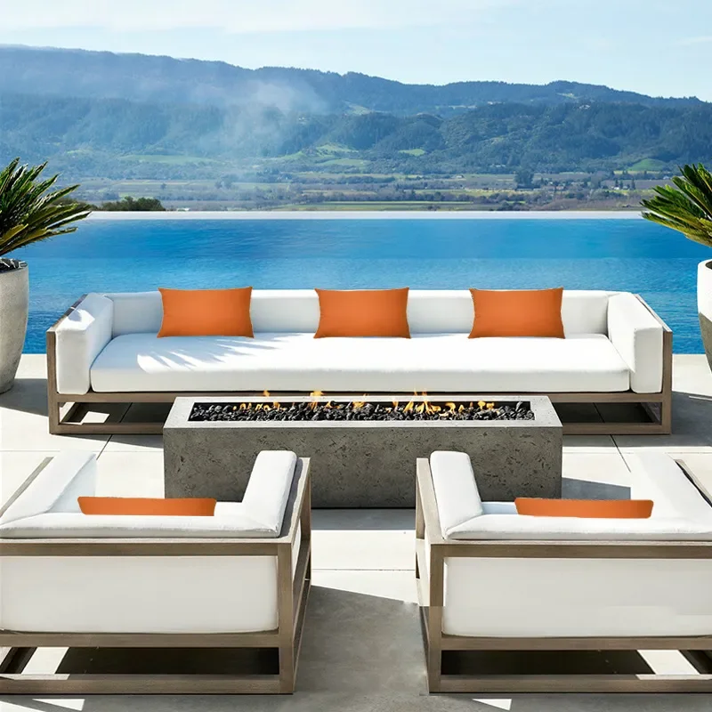 for Outdoor Sofa Booth Hotel Open Air Villa Courtyard Balcony Simple Modern Light Luxury Leisure Furniture Combination