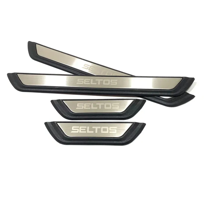 Auto scuff plate, door sill plate threshhold for kia seltos 2021 2022 ,car accessories,4pcs/set.