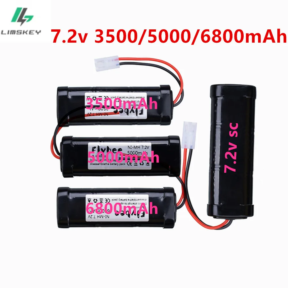 7.2V 5000mAh SC Ni-MH battery or 7.2v charger for RC toys tank car Airplane Helicopter With Tamiya Connectors 1/16 7.2v battery